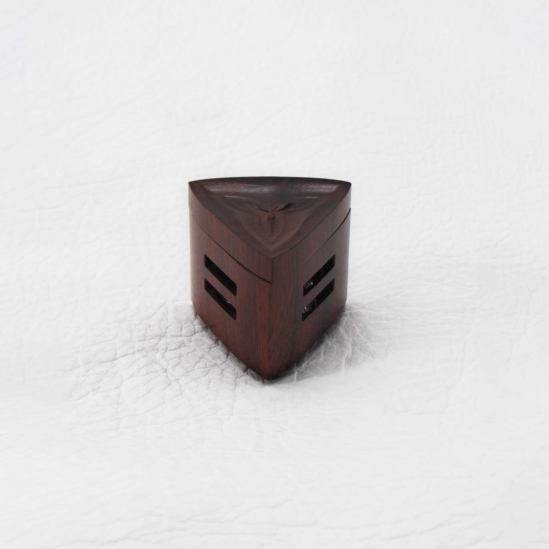 Tiny Tristar Triangle Small Ironwood Turning Box