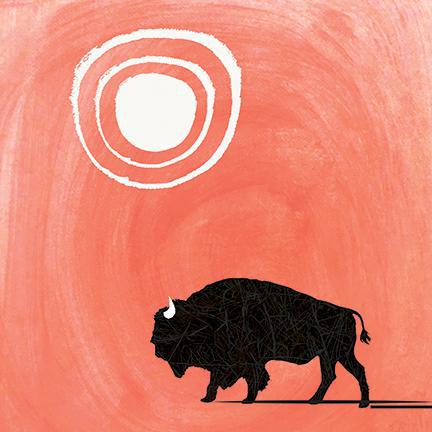 "Sun Buffalo" Canvas Art Print