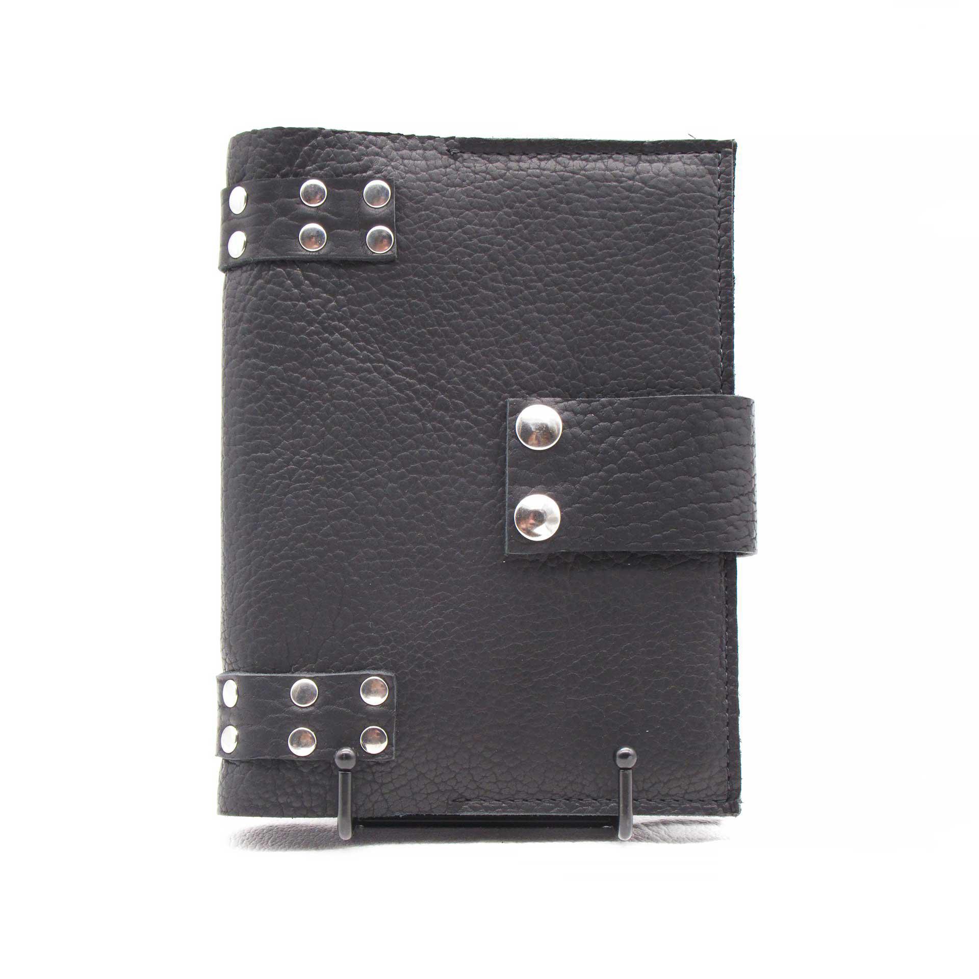 Small Journal Buffalo Leather Cover w/Rivet Accents & Double Snap Closure