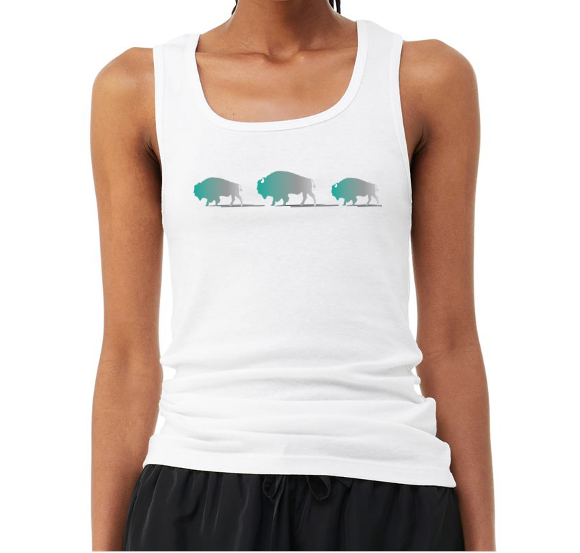 3 Buffalos Ladies Tank - White
