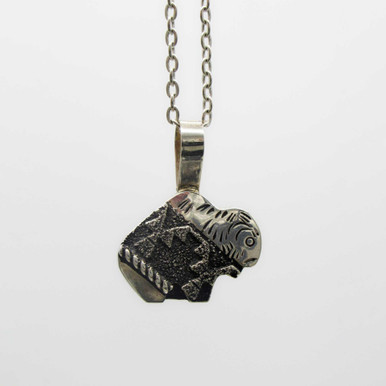 Sterling Silver Buffalo Nickel Necklace – Filed Frame Border – 18” Fixed Chain – Artist Jason Ogg