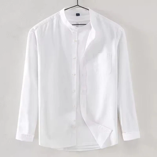 Plain White Chines Neck Shirt