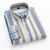 Multi Color Striped Grey, Cream & Blue Shirt