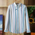 Multi Color Striped Grey, Cream & Blue Shirt
