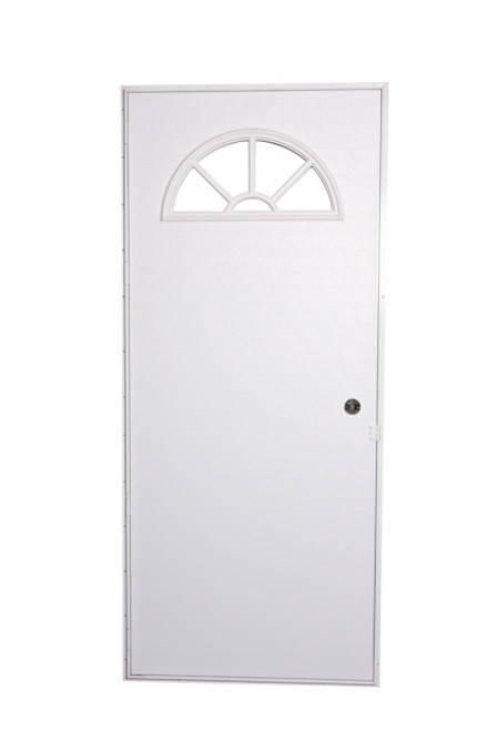 Exterior Out-Swing Door With Fan Window