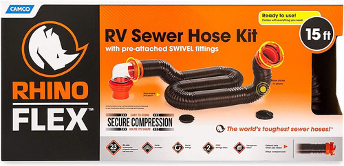 CAMCO Rhino 39761 FLEX RV Sewer Hose Kit - Kit - 15'