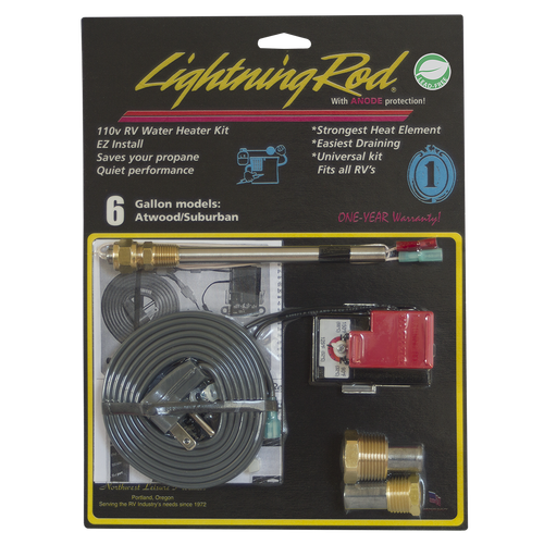 Electric RV Water Heater Conversion Kit LIGHTNING ROD 6 gallon Suburban/ Atwood