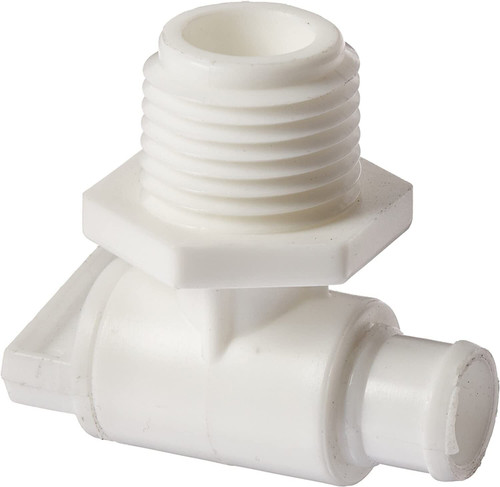 New White RV Camper Motorhome Plastic Tank Drain Valve 1/2 Inch Male Threaded