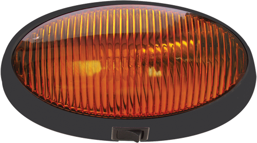 Optronics RVPL7AB RV Camper Amber Oval 12v Porch Utility Light Black w/ Switch