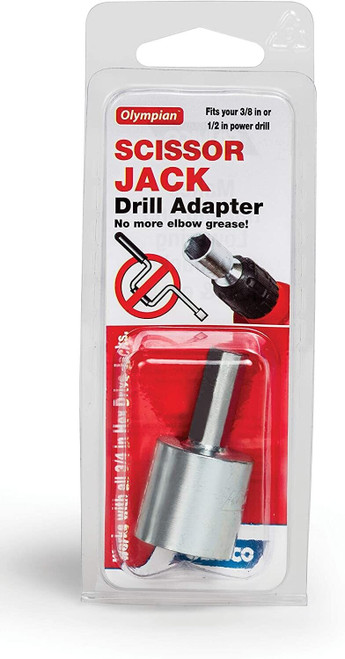 Socket Drill Adapter Leveling Scissor Jack Fits 3/8"&1/2" Power Drills 3/4" Hex