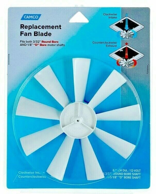 UNIVERSAL RV CAMPER VENT STANDARD FAN BLADE COUNTERCLOCKWISE EXHAUST CAMCO 40428