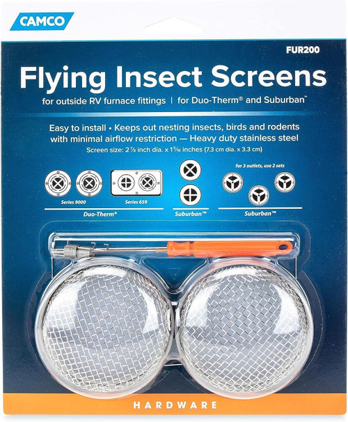 Camco 42141 3" Duo-therm and Suburban Furnace Flying Insect Screen - 2pk