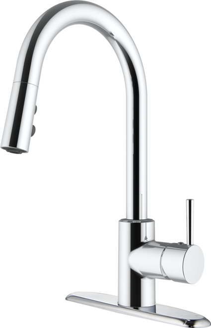 SL4000BN-A RV Kitchen Faucet with Hi-Arc Bullet Spout, Single Lever Handle and Pull-Down Sprayer - 8", Brushed Nickel