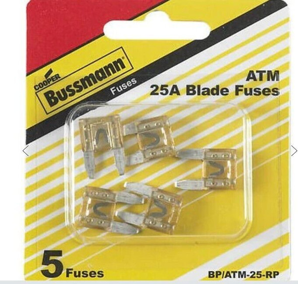 Cooper Bussmann BP/ATM-25-RP 25A Clear Blade Fuse (Pack of 5)