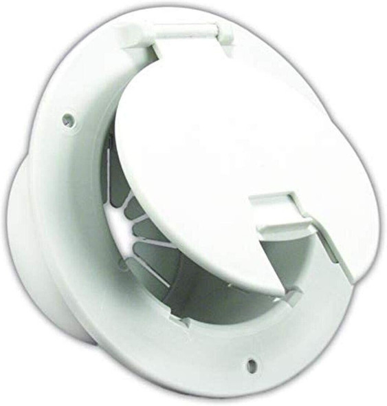 JR Products 541-2-A Deluxe White Round Electric Cable Hatch