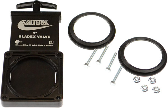 RV Waste Valve 3" with Plastic Handle, gaskets,and bolts Valterra T1003VP Bladex