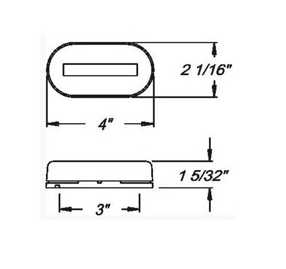 Trailer Clearance Marker Light Reflector Red Oval Single Wire