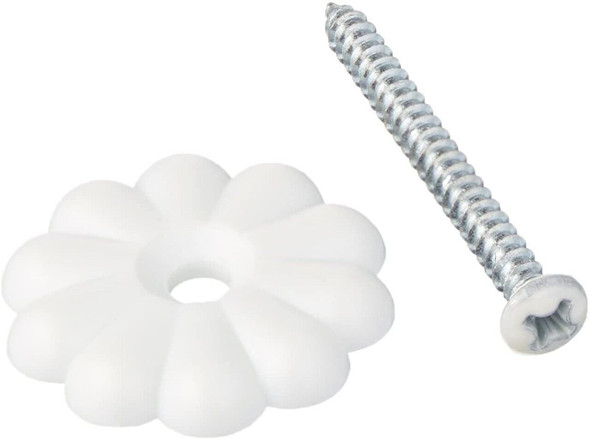 WHITE ROSETTES WITH SCREWS 50 PACK