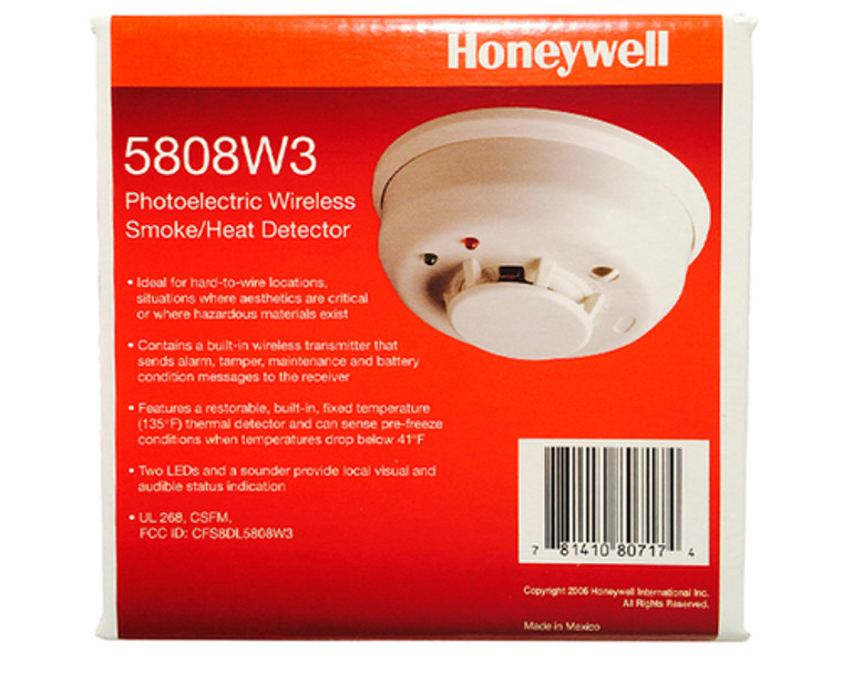 Honeywell 5800 Wireless Smoke & Heat Detector