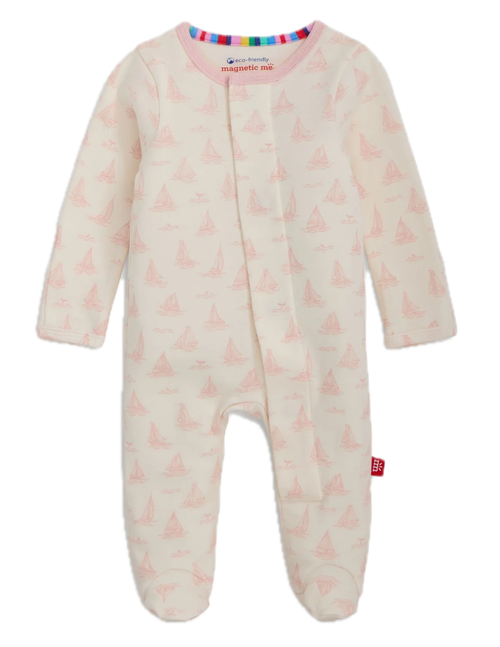Tiny Tides Pink Magnetic Footie