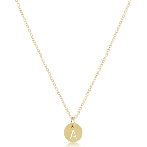 16" Necklace Gold - Respect Small Gold Disc - A
