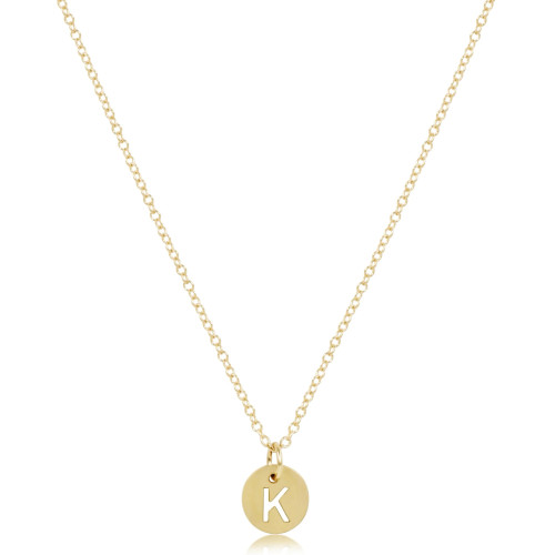 16" Necklace Gold - Respect Small Gold Disc - K