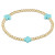 Signature Cross 3mm Gold Bracelet - Turquoise