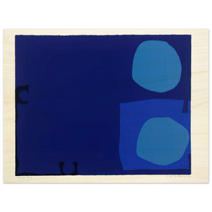 Patrick Heron  Four Blues Two Discs  1970 Wood Print