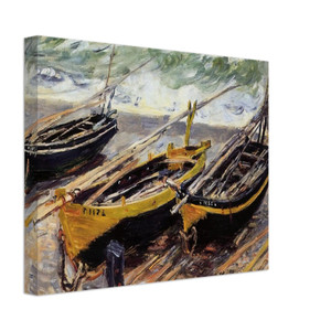 claude monet  Three Fishing Boats Canvas