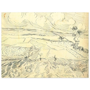 Vincent van Gogh  Wheat Fields Aluminum Print