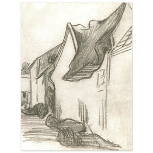 Vincent van Gogh  Village Street Sketch Aluminum Print