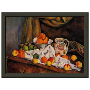 Paul Cezanne Fruit Bowl Pitcher and Fruit Metal Framed Art Print