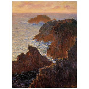 claude monet  Rocks at BelleIle PortDomois Wood Print