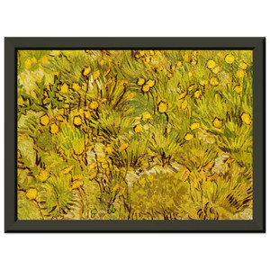 V van Gogh A Field of Yellow Flowers Premium Metal Framed Art Print Poster