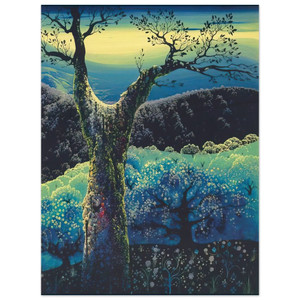Eyvind Earle  Orchard in Bloom Wood Print