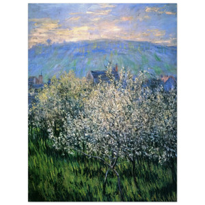 claude monet  Plums Blossom Wood Print