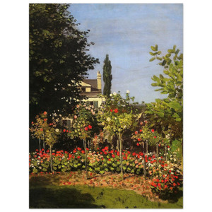 claude monet  Garden in Bloom at SainteAddresse Wood Print