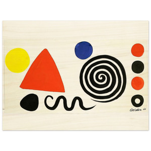 Alexander Calder  ABSTRACTION 1966 Wood Print