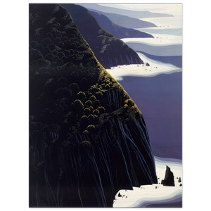 Eyvind Earle  Gray Big Sur Wood Print