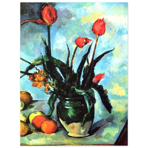 Paul Cezanne  Tulips in a Vase Aluminum Print