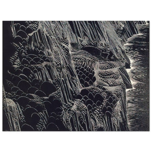 Eyvind Earle  Ocean Cliffs Wood Print