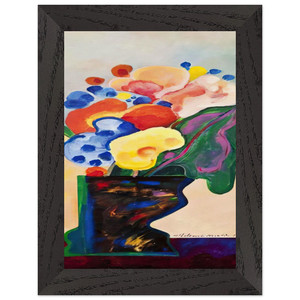 Aldemir Martins Vase With Flowers 1990 Premium Wooden Framed Art Print Poster
