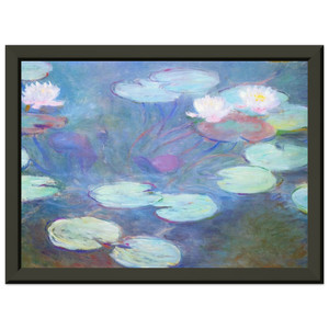 claude monet  Water Lilies Pink Premium Metal Framed Art Print / Poster