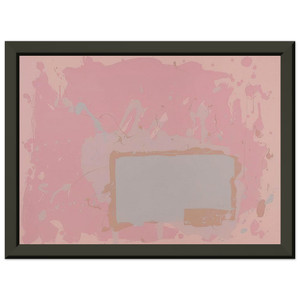 John Hoyland  Grey  Blue on Pink  1971 Premium Metal Framed Art Print / Poster