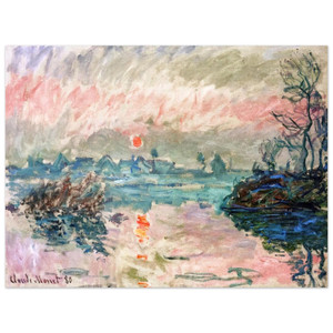 claude monet  Sunset at Lavacourt Aluminum Print