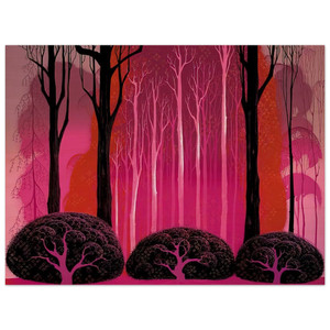 Eyvind Earle  Crimson Glory Wood Print