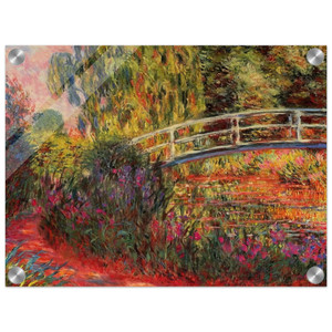 claude monet  The Japanese Bridge The WaterLily Pond Water Irises Acrylic Print