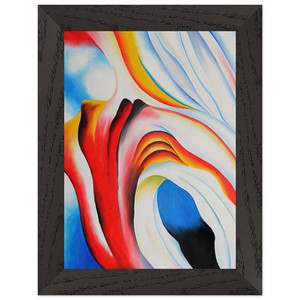 Georgia OKeeffe  Music Pink and Blue Premium Wooden Framed Art Print / Poster