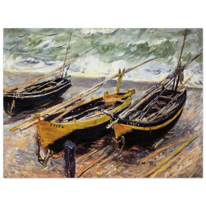 claude monet  Three Fishing Boats Aluminum Print