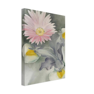 Georgia OKeeffe  Pink Daisy with Iris Canvas